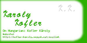 karoly kofler business card
